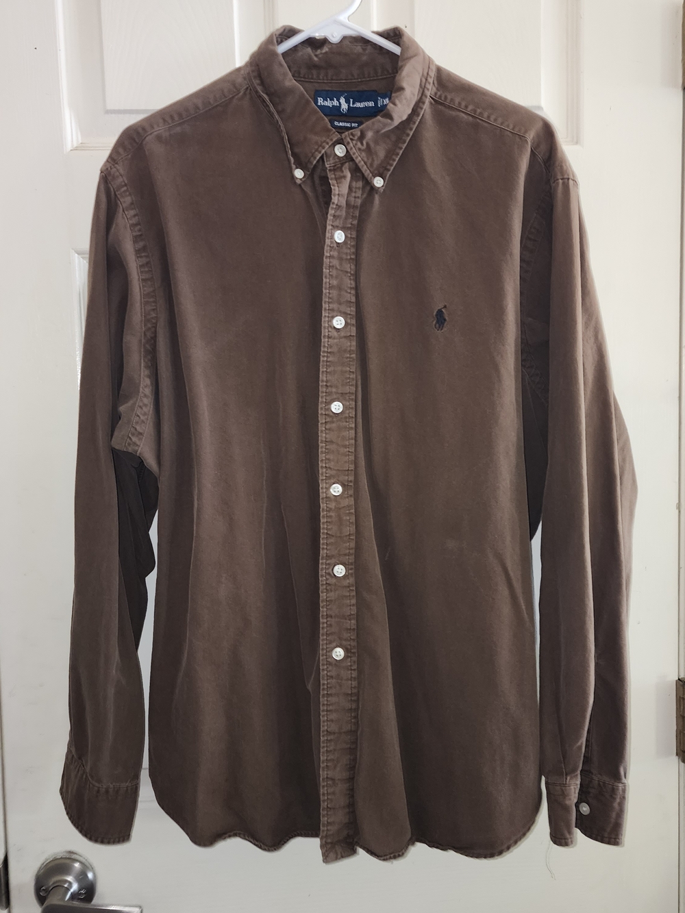Ralph Lauren Men's Brown Long-Sleeve Button-Down Shirt